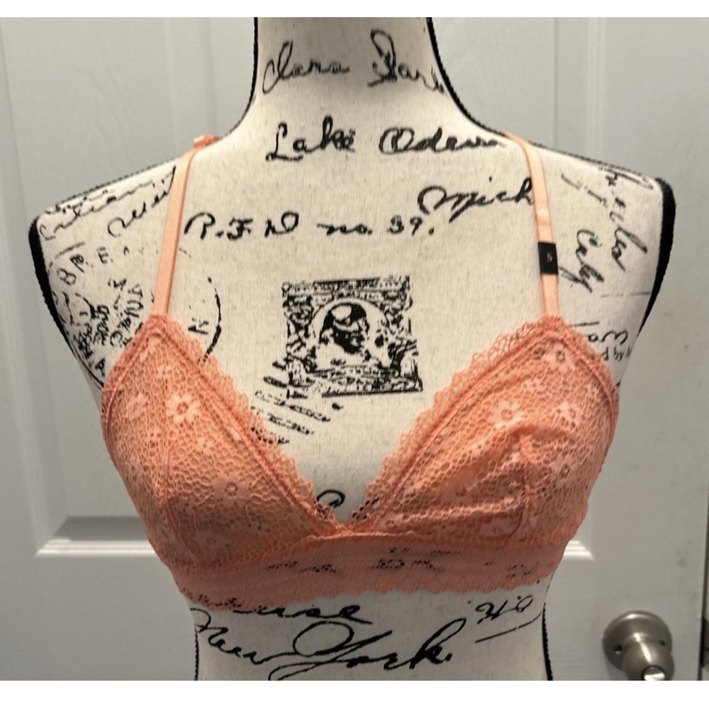 Victoria's Secret Peach Lace Triangle Bralette